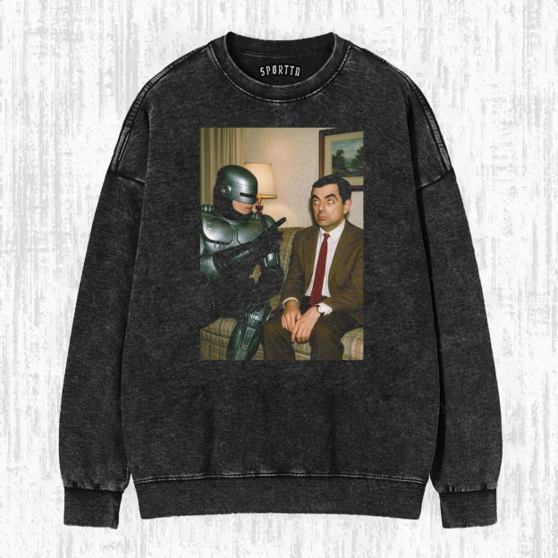 THE FANTASTIC CROSSOVER OF ROBOCOP AND MR. BEAN T-SHIRT-LASPORTN