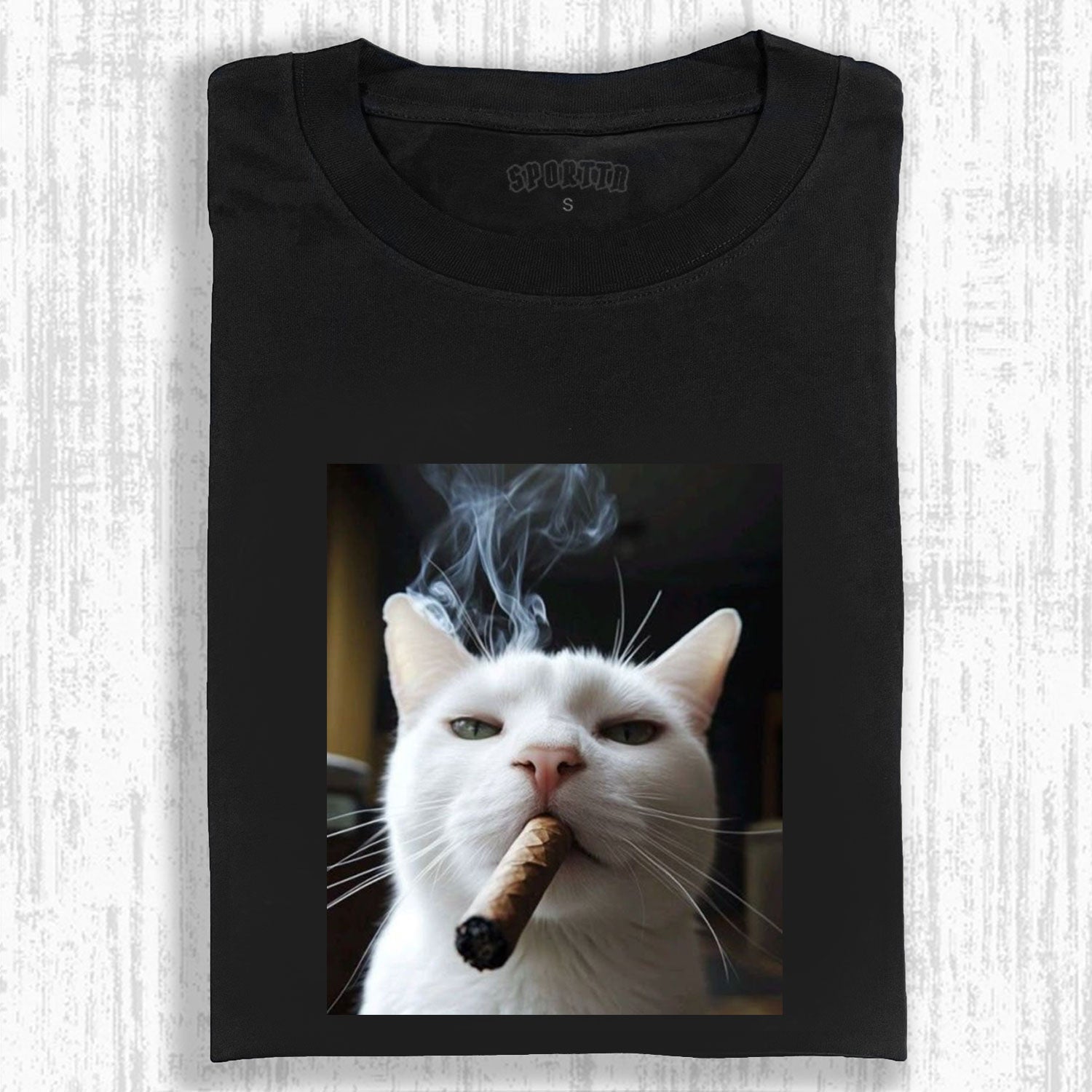 SMOKING GANGSTER CAT TEE-LASPORTN