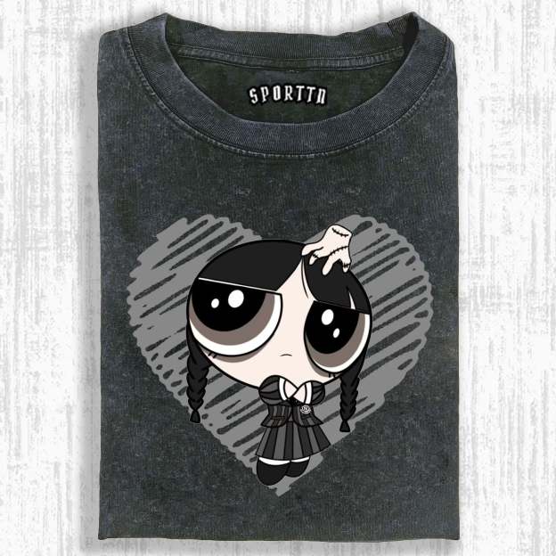 WEDNESDAY & THE POWERPUFF GIRLS T-SHIRT-LASPORTN