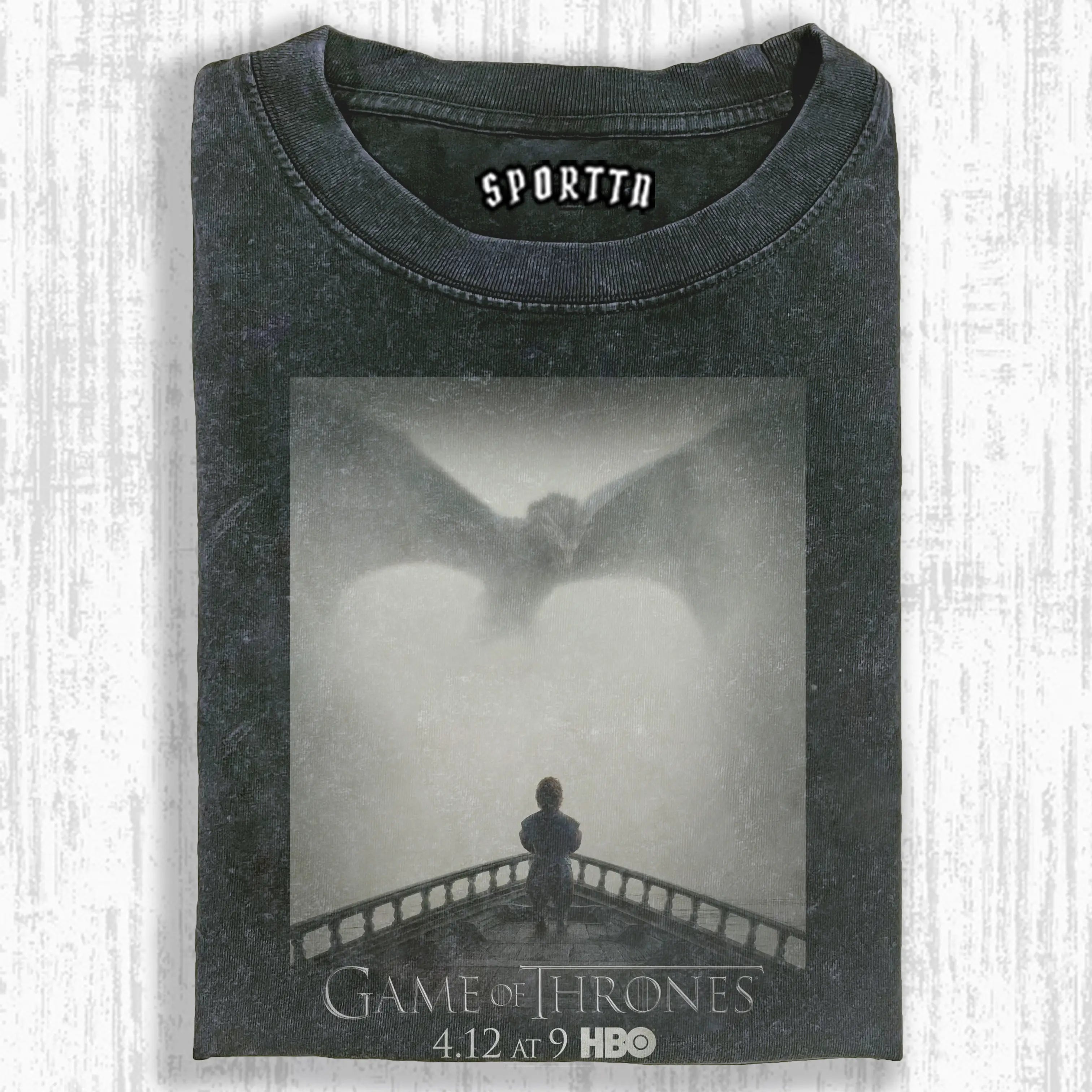 WASHED COTTON  GAME OF THRONES  T-SHIRT-LASPORTN