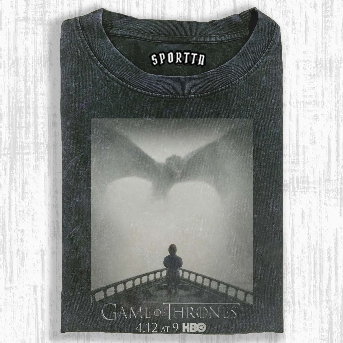 WASHED COTTON  GAME OF THRONES  T-SHIRT-LASPORTN