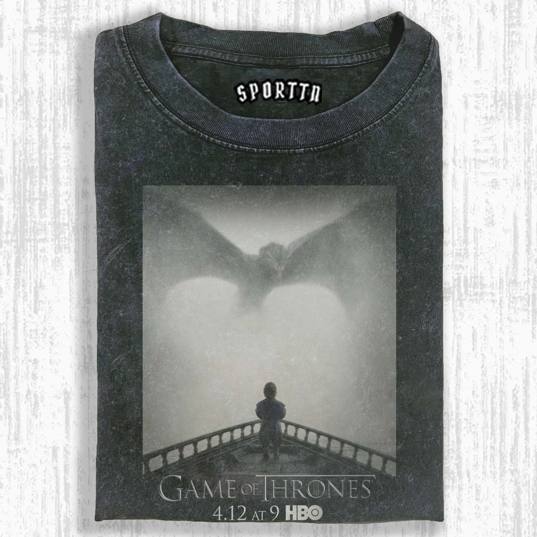 WASHED COTTON  GAME OF THRONES  T-SHIRT-LASPORTN
