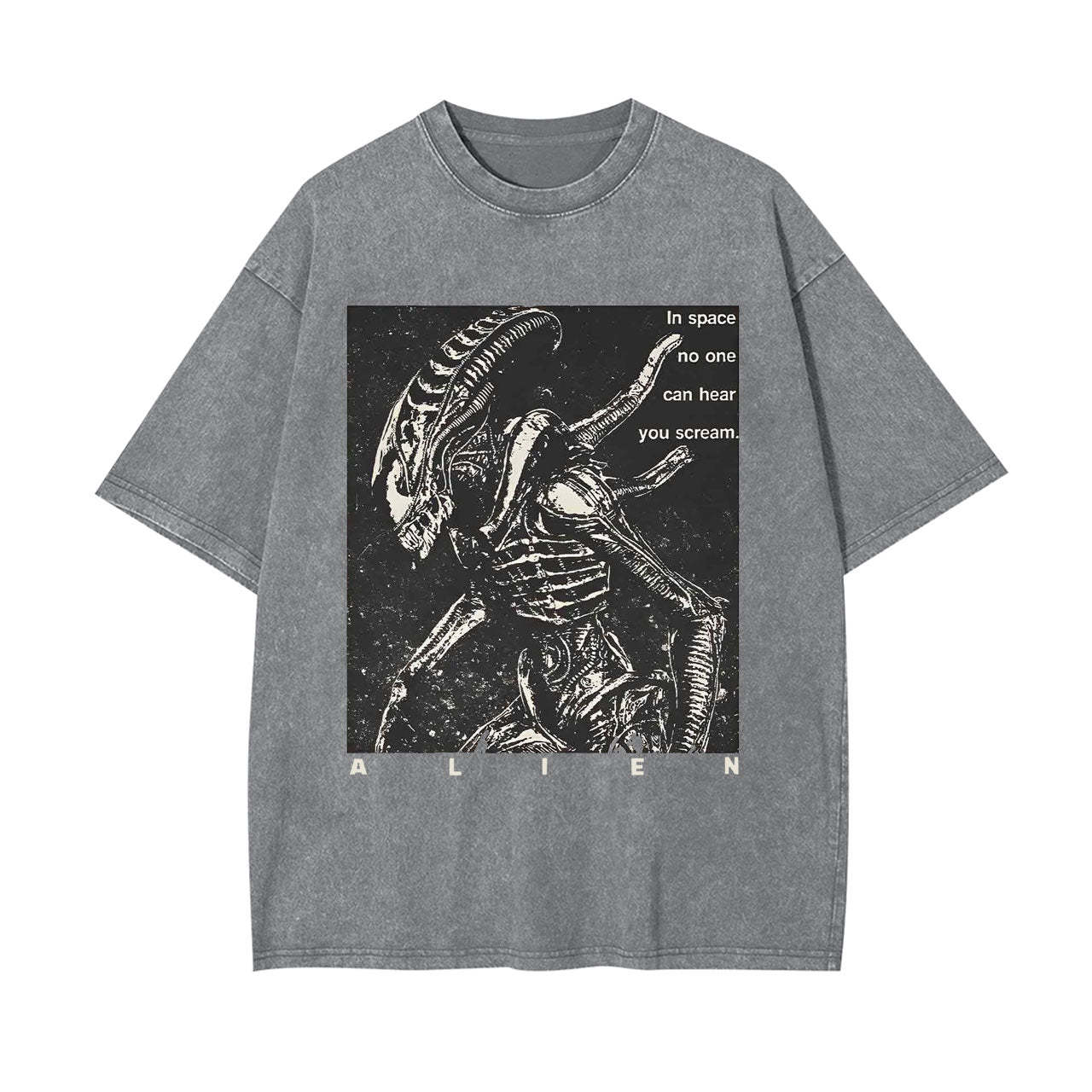 NO ONE CAN HEAR YOU SCREAM WASHED T-SHIRT-LASPORTN