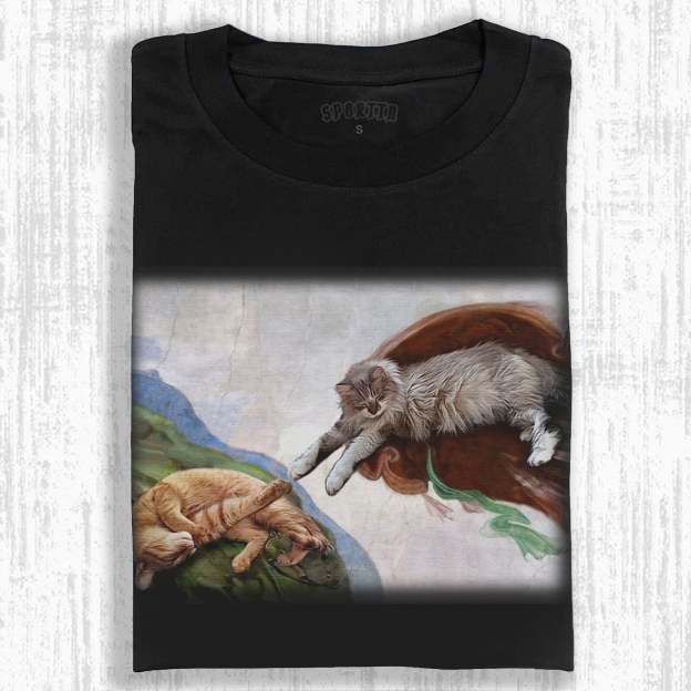 CAT - VERSION 'THE CREATION OF ADAM T - SHIRT-LASPORTN