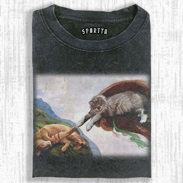 CAT - VERSION 'THE CREATION OF ADAM T - SHIRT-LASPORTN
