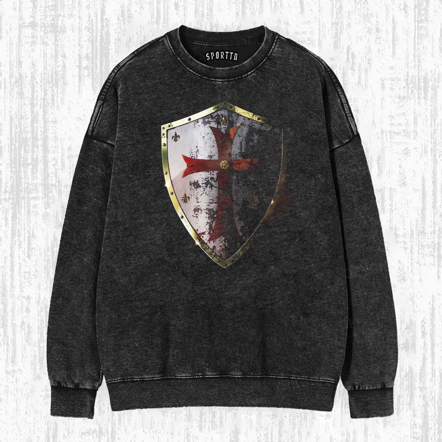 KNIGHTS TEMPLAR CROSS SHIELD VINTAGE T-SHIRT-LASPORTN