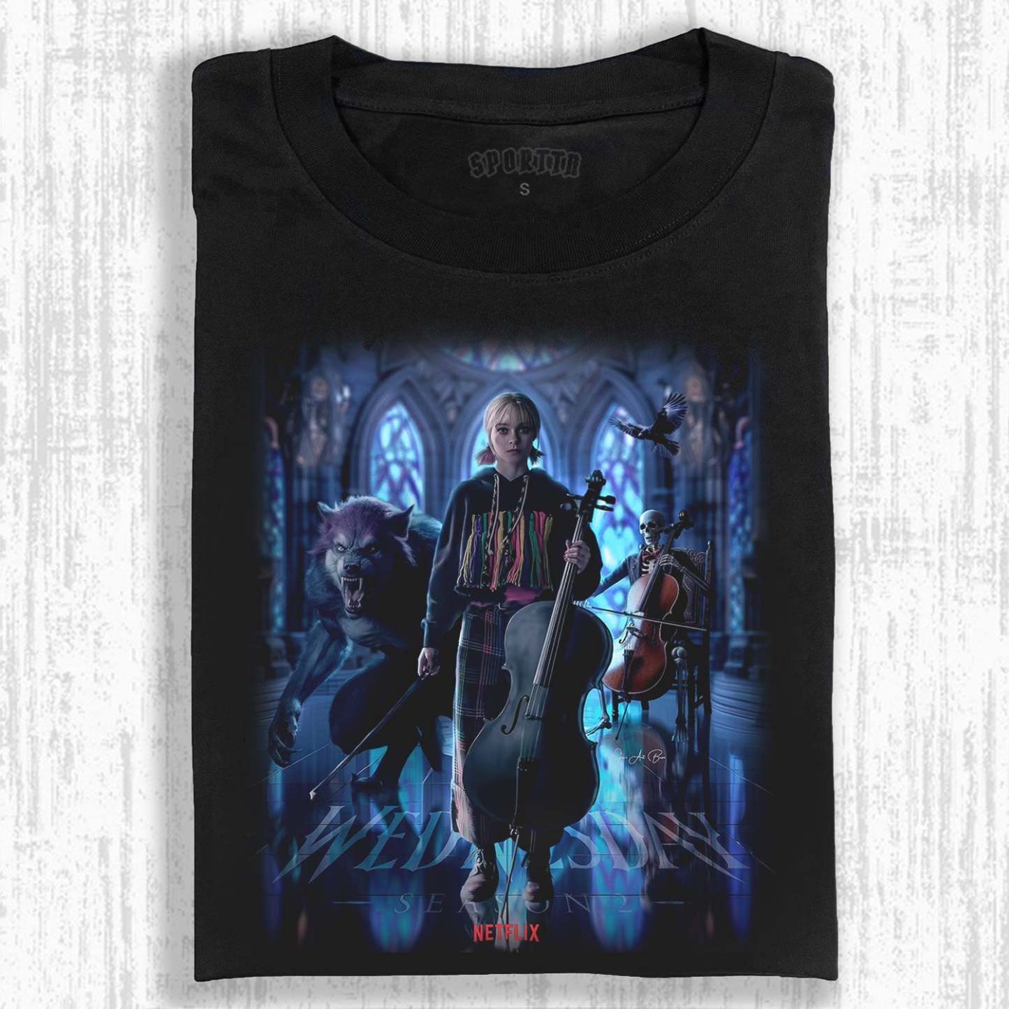 WEDNESDAY S2 ENID SINCLAIR THEMED T-SHIRT-LASPORTN