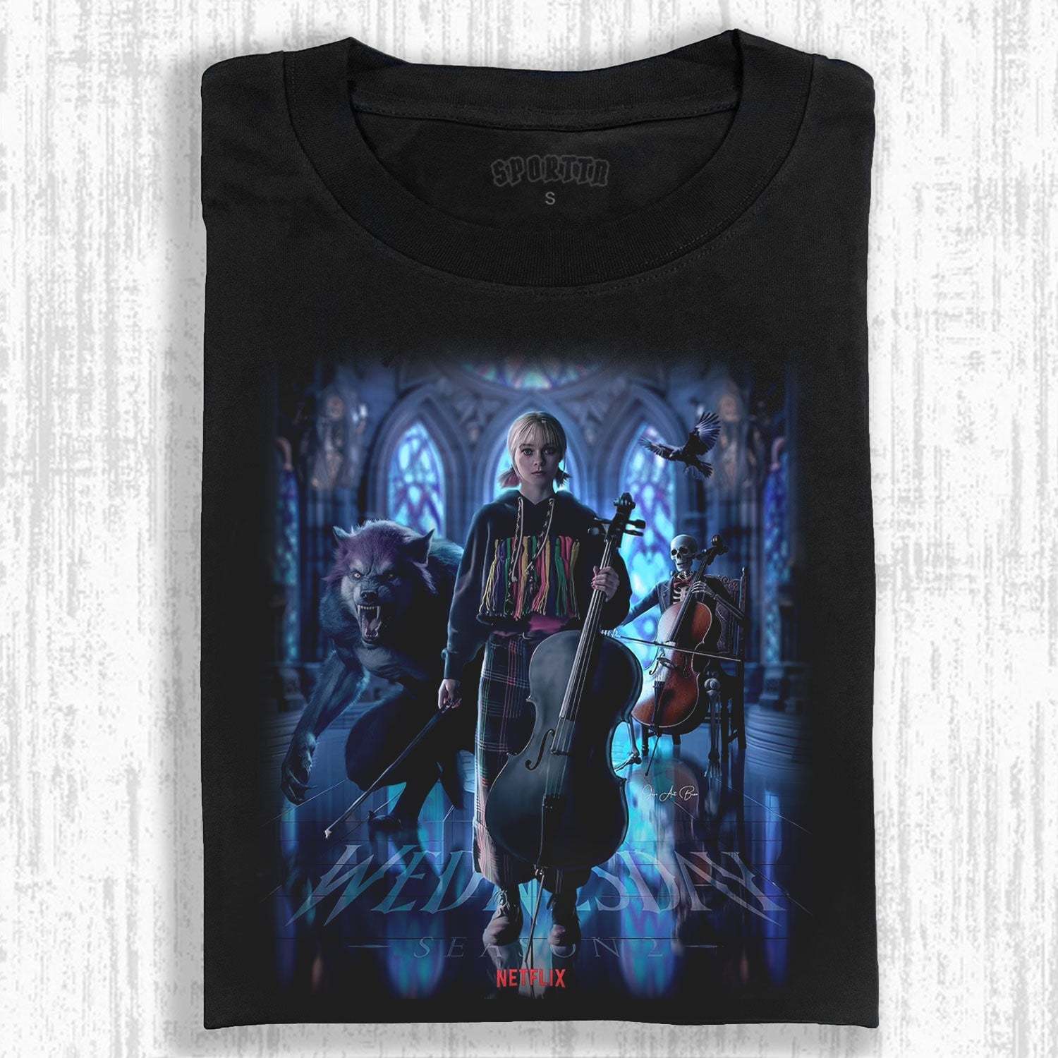 WEDNESDAY S2 ENID SINCLAIR THEMED T-SHIRT-LASPORTN