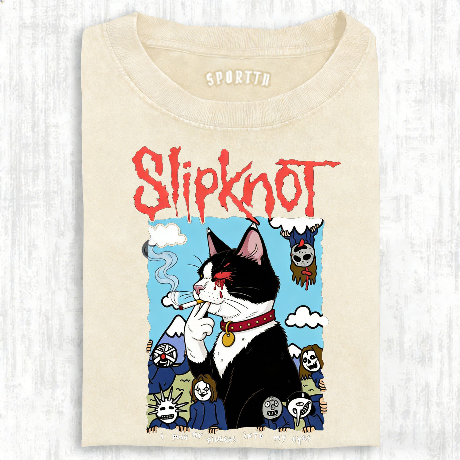 Slipknot Funny Smoking Cat T-shirt