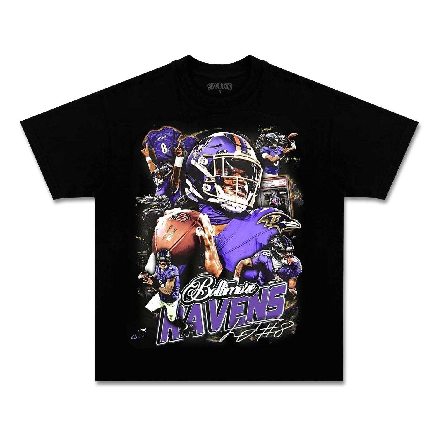 LAMAR JACKSON - BALTIMORE RAVENS THEMED COMMEMORATIVE T-SHIRT-LASPORTN