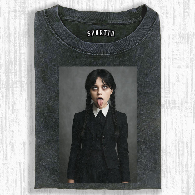 WEDNESDAY S2 ADDAMS THEMED T-SHIRT-LASPORTN