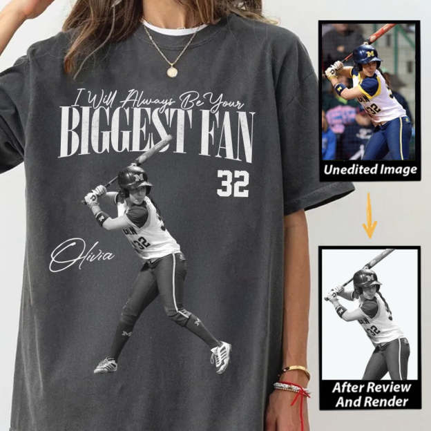 I'll Always Be Your Biggest Fan - Washed Tee Retro Bootleg Shirt For Softball Players T1807