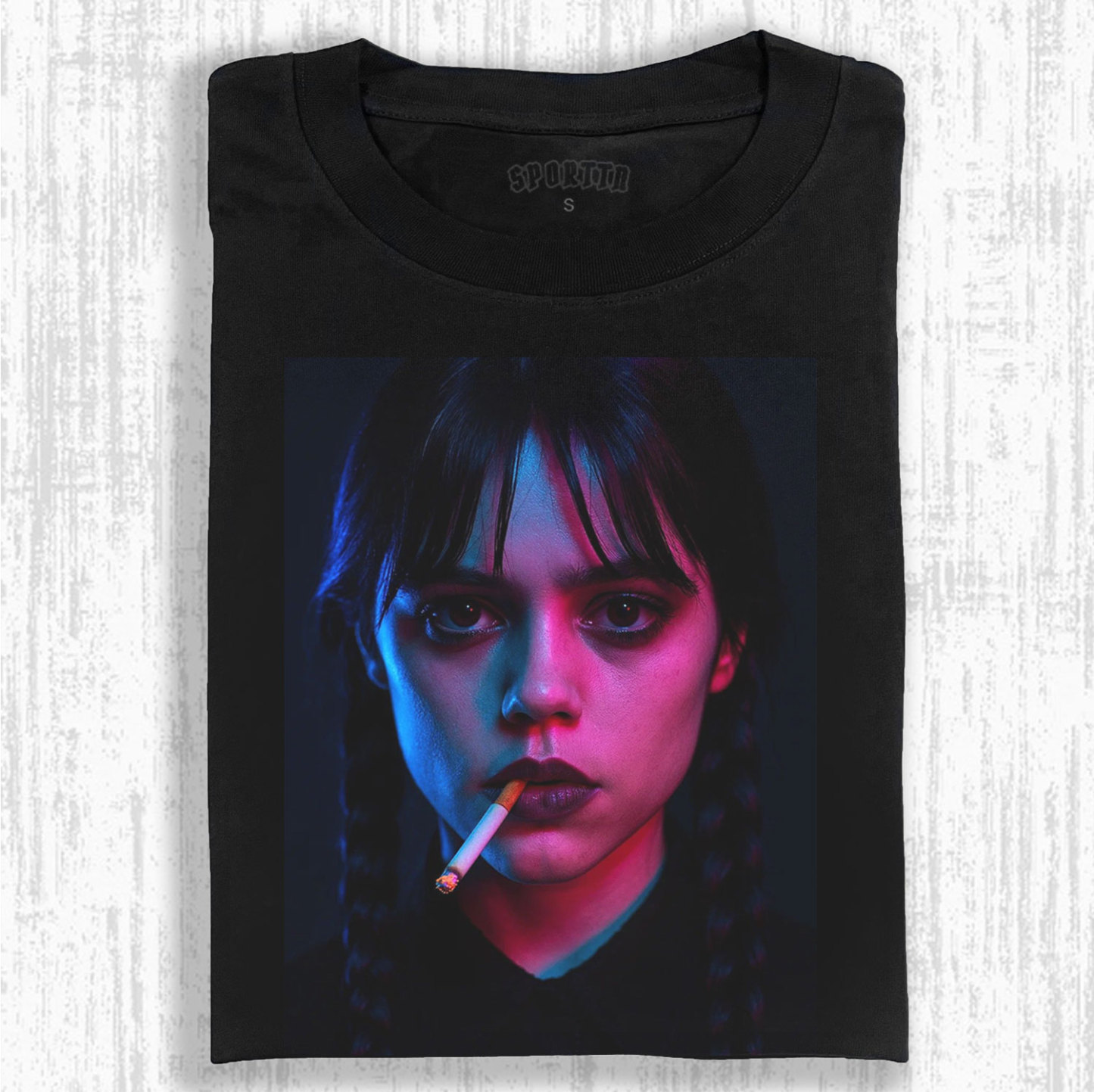 WEDNESDAY S2 ADDAMS THEMED T-SHIRT-LASPORTN