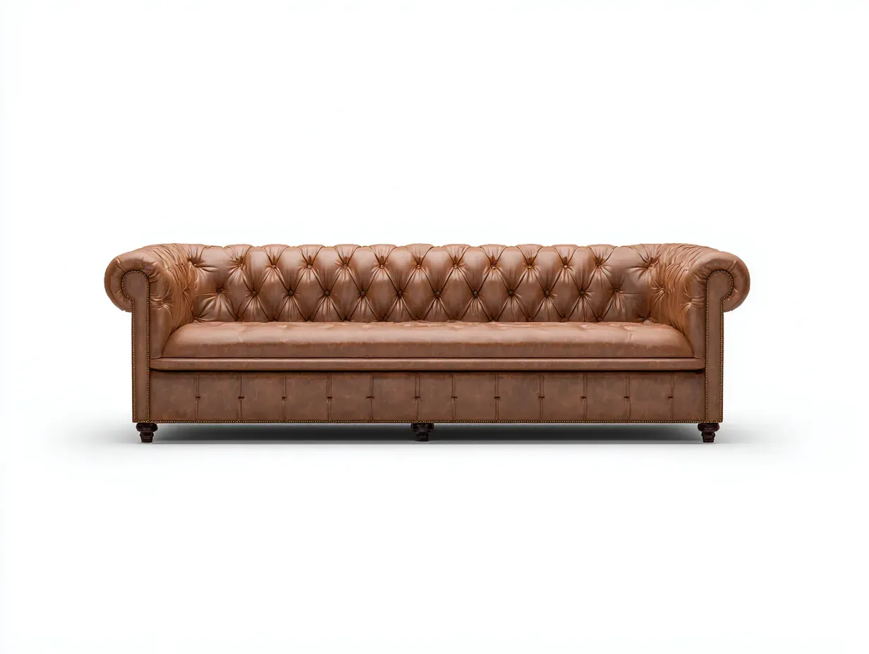 Canapé droit-cuir-228x98x75 cm-marron-style classique-Casagohut