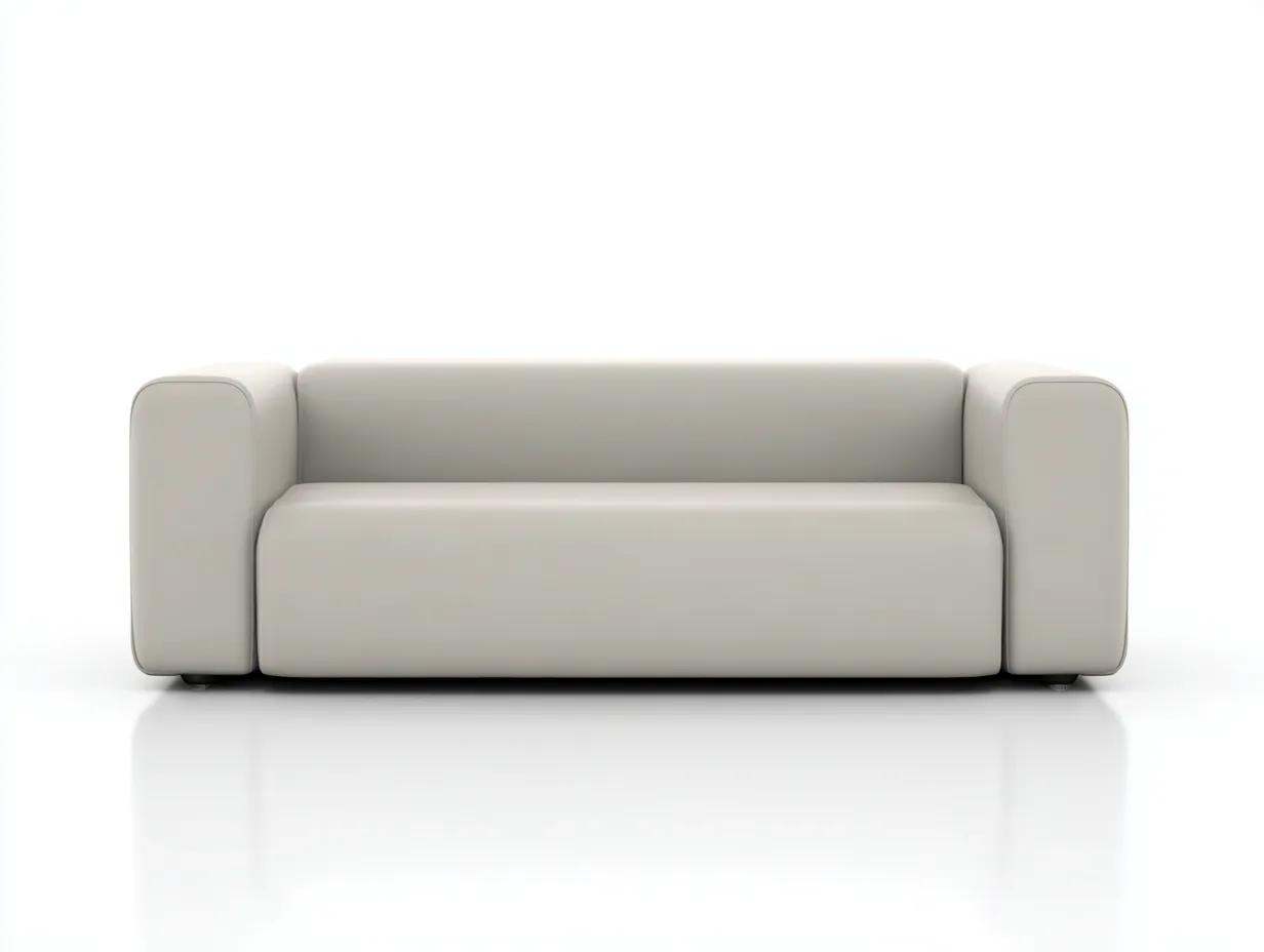 Canapé droit - cuir synthétique - 212x95x77 cm - Gris clair - Style moderne-Casagohut