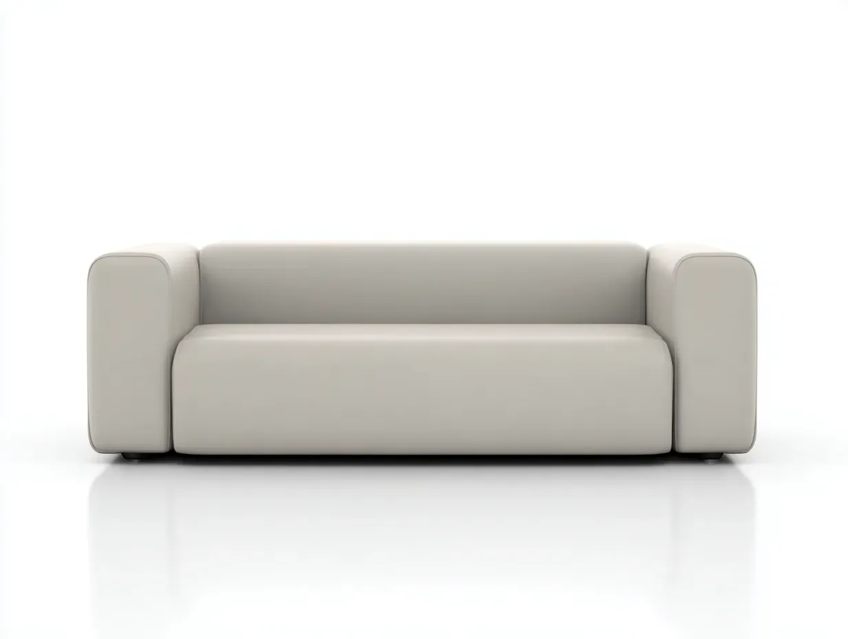 Canapé droit - cuir synthétique - 212x95x77 cm - Gris clair - Style moderne-Casagohut