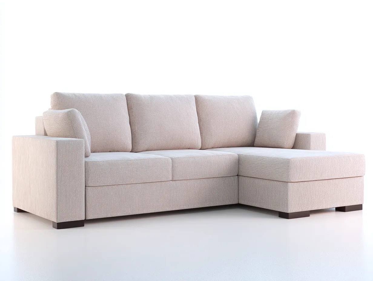 Canapé d'angle - Tissu - 268x165x84 cm - Beige - Style contemporain-Casagohut