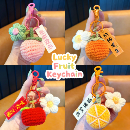 Handmade Fruit Keychain – Lucky Charm Bag Pendant