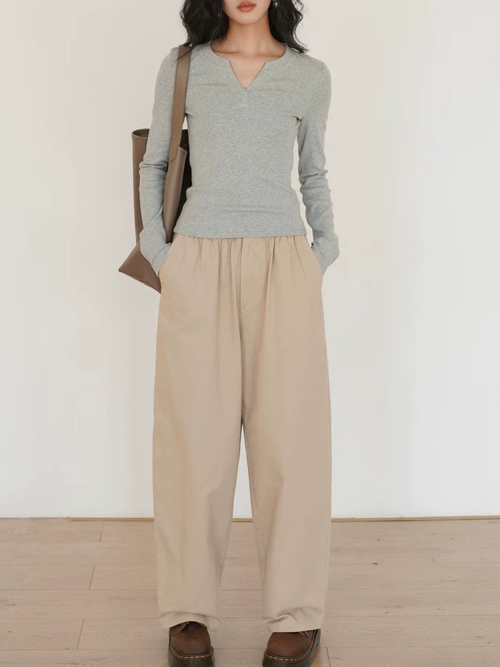 V Neck Knitted Bottoming Shirt