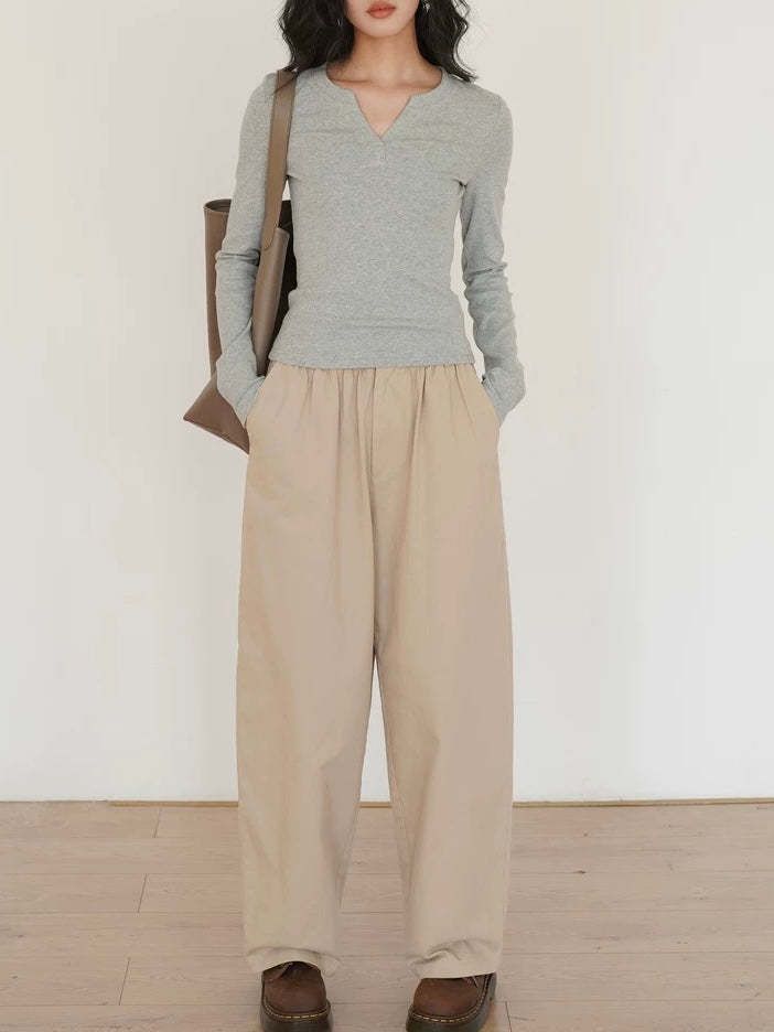 V Neck Knitted Bottoming Shirt