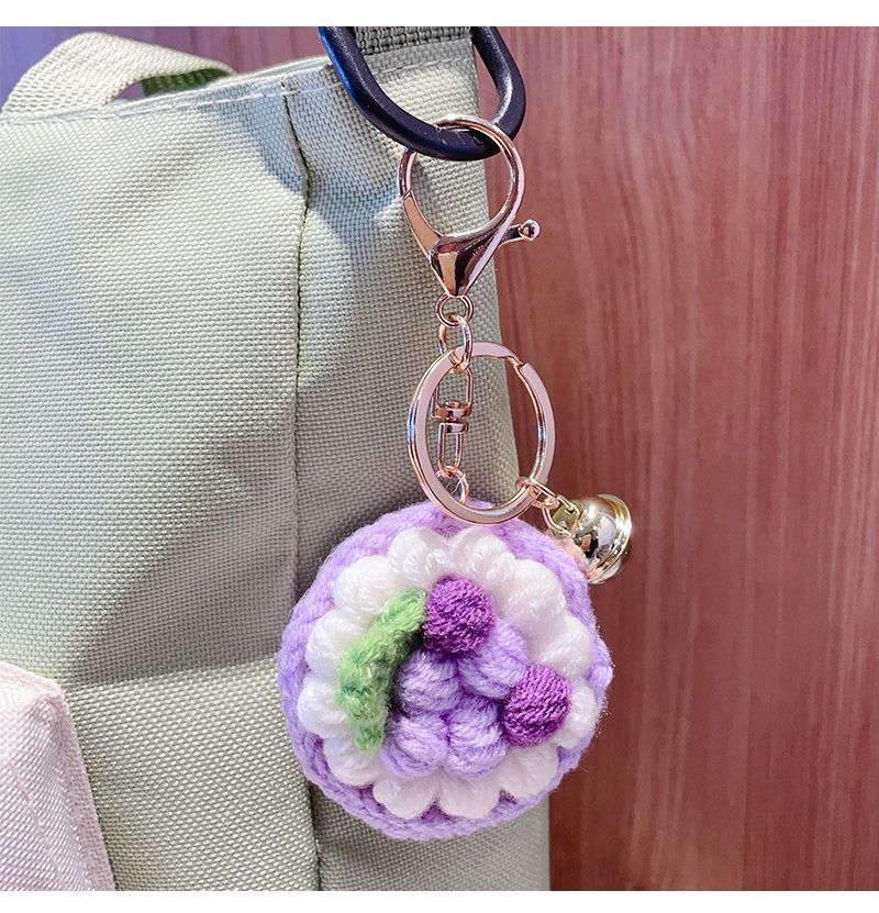 Handmade Crochet Cake Keychain – Plush Dessert Bag Charm