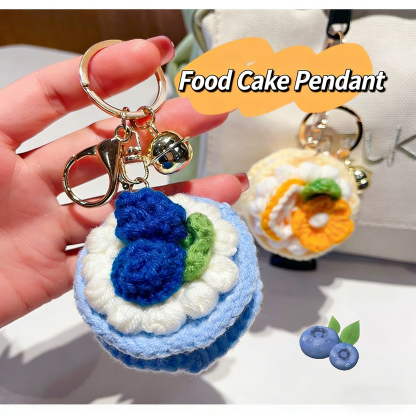Handmade Crochet Cake Keychain – Plush Dessert Bag Charm