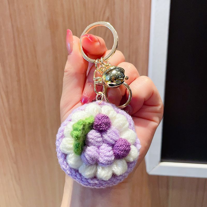 Handmade Crochet Cake Keychain – Plush Dessert Bag Charm