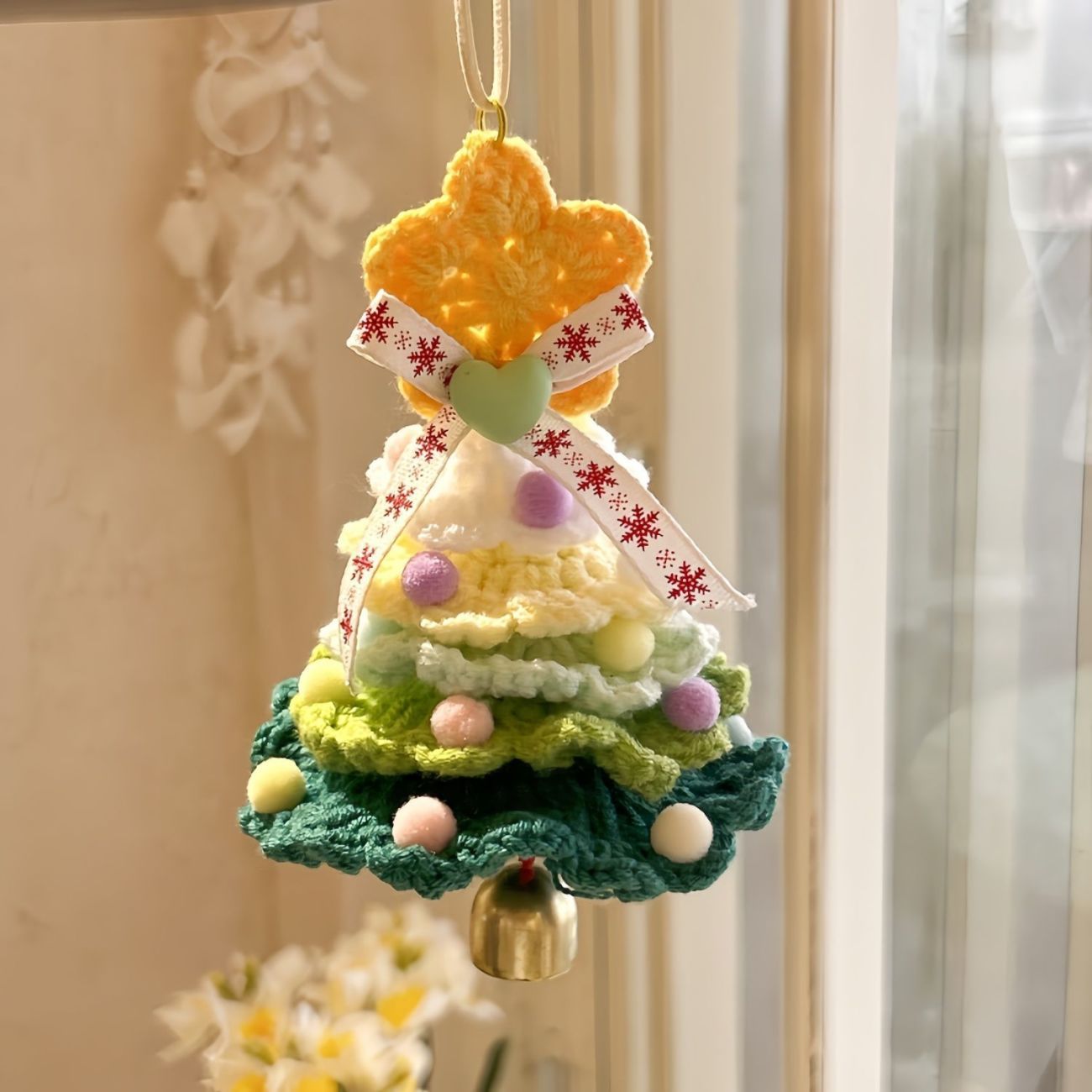 Cute Crochet Christmas Tree Keychain – Handmade Holiday Gift