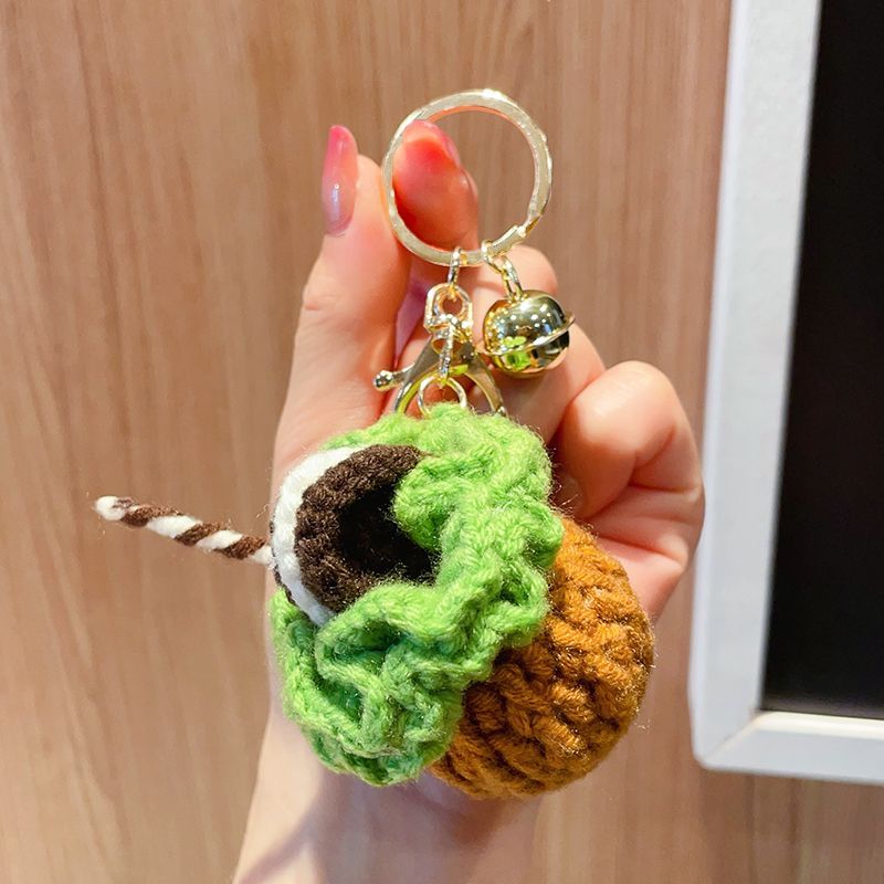 Handmade Crochet Cake Keychain – Plush Dessert Bag Charm