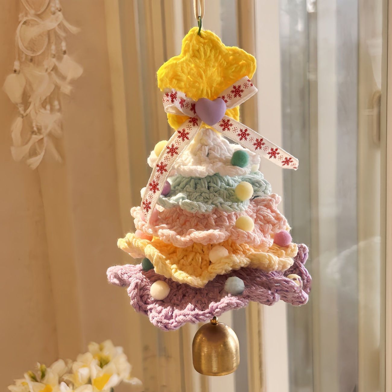 Cute Crochet Christmas Tree Keychain – Handmade Holiday Gift