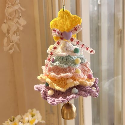 Cute Crochet Christmas Tree Keychain – Handmade Holiday Gift