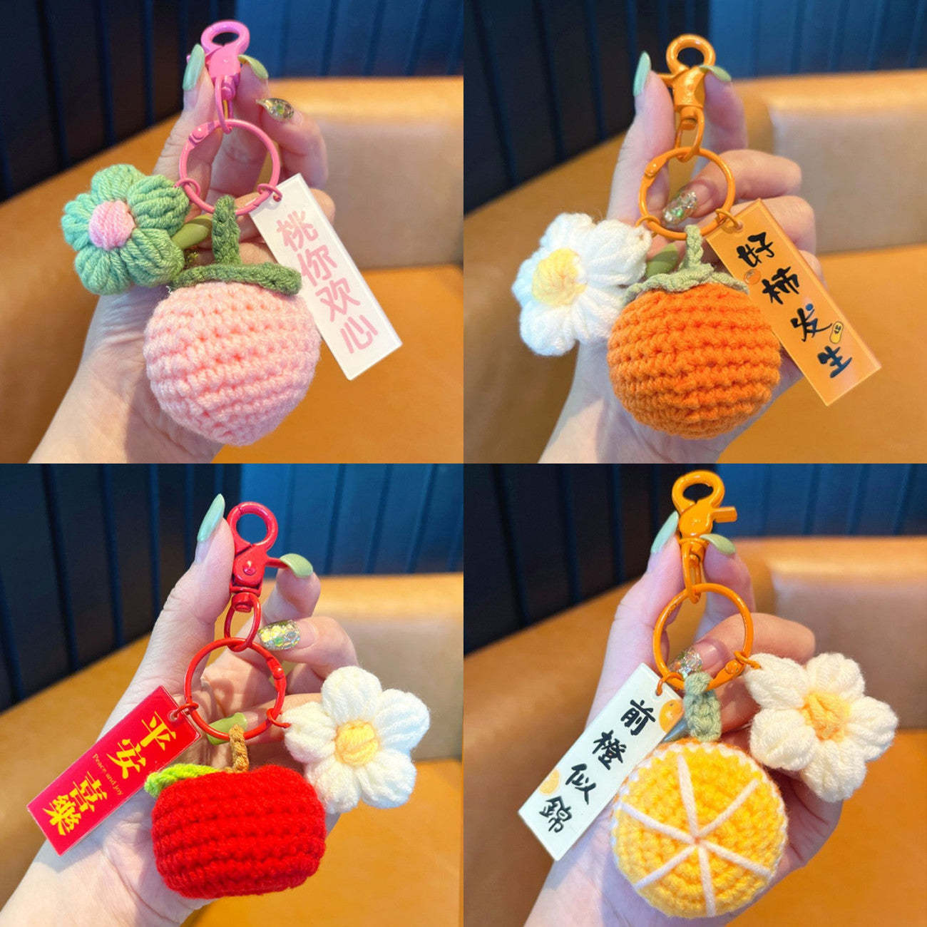 Handmade Fruit Keychain – Lucky Charm Bag Pendant