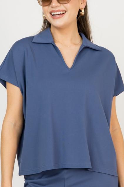 Lyla Stretch Pants Set, Slate