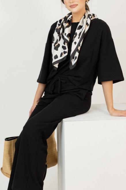 Boatneck Pants Set, Black