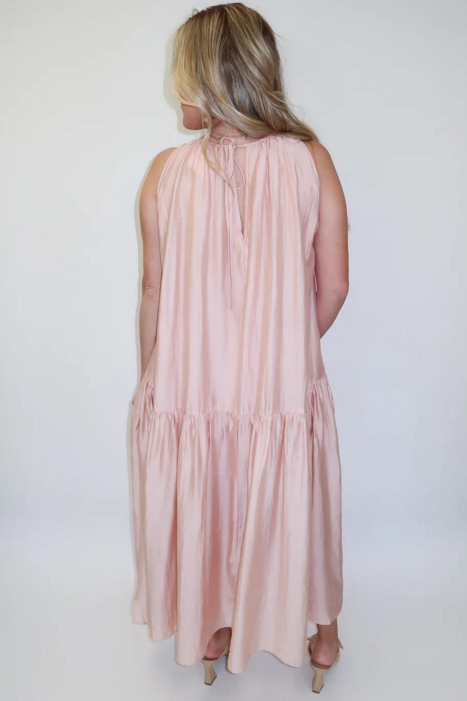 Float Through Light Pink Midi Dress