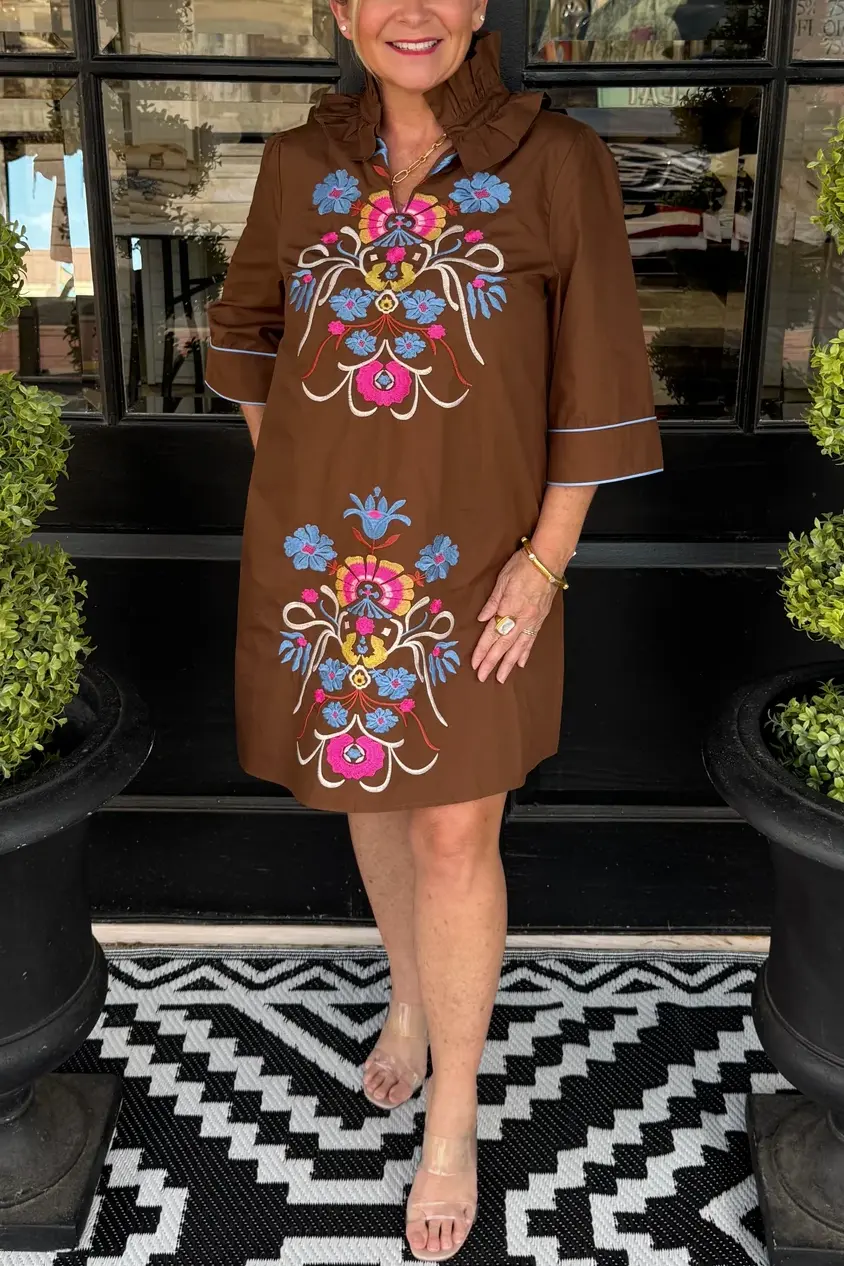 Bessie Dress - Brown