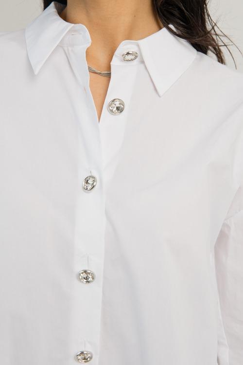Jewel Button Tunic, White