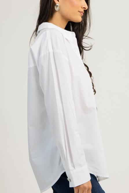 Jewel Button Tunic, White