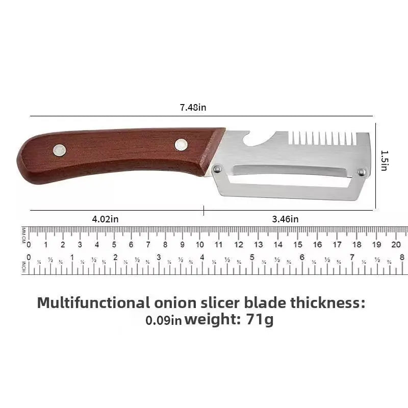 2-in-1 Stainless Steel Peeler & Shredder Set with Wooden Handle