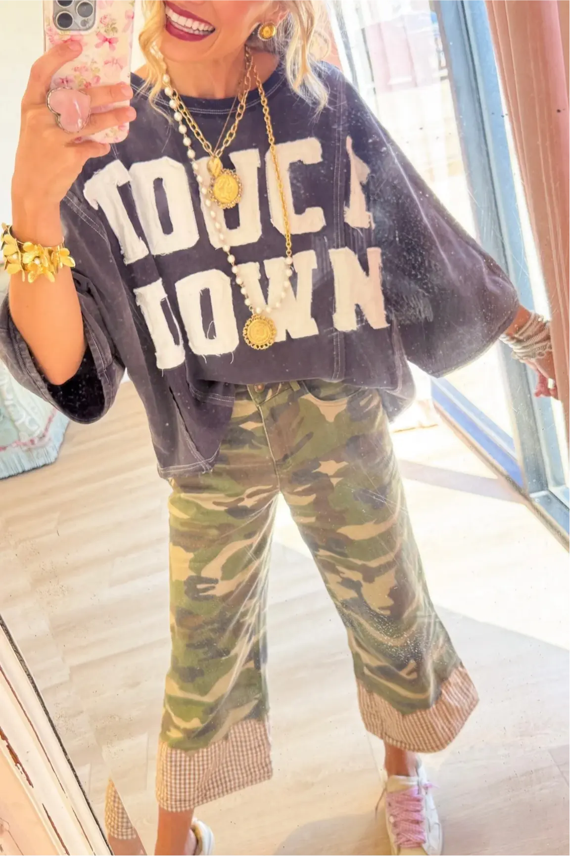 Navy Touch Down Oversized Sweatshirt