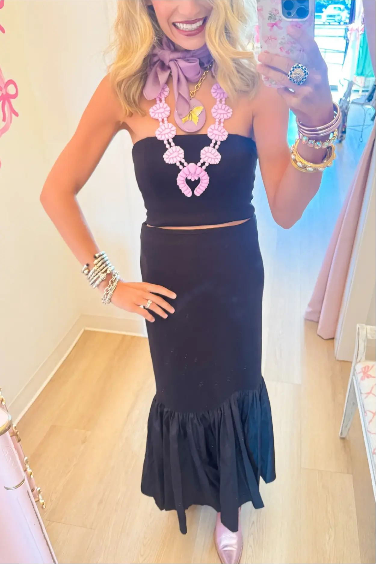 Black Mermaid Skirt Two Piece Set