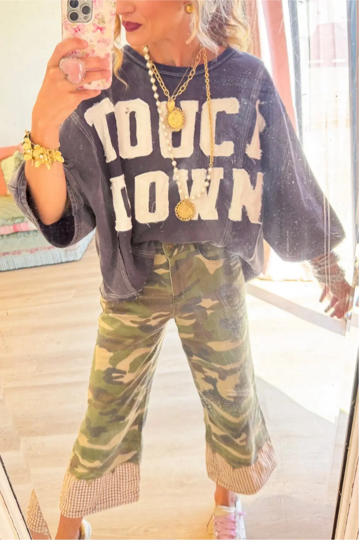 Navy Touch Down Oversized Sweatshirt