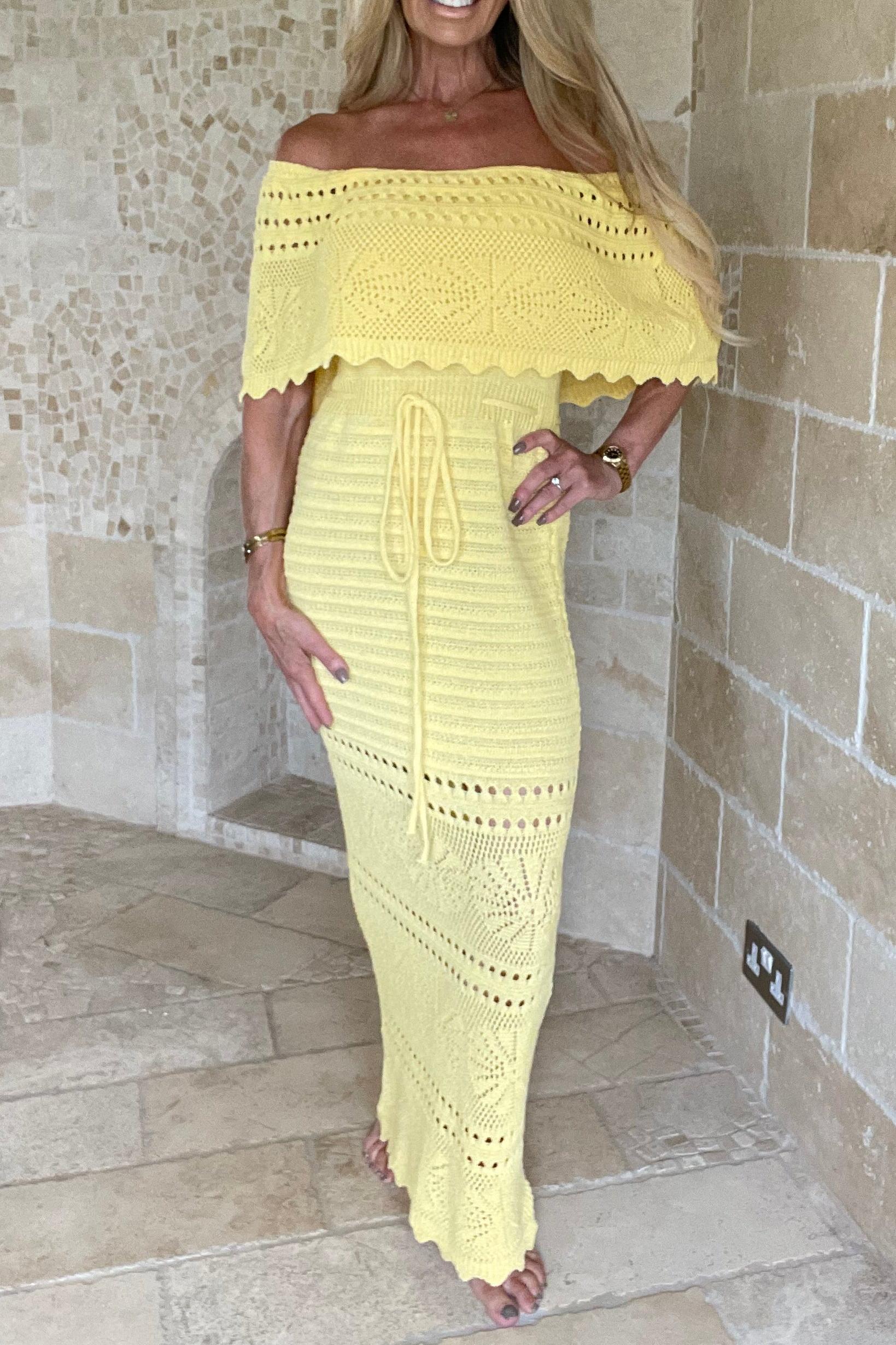 Crochet Bardot Maxi Dress