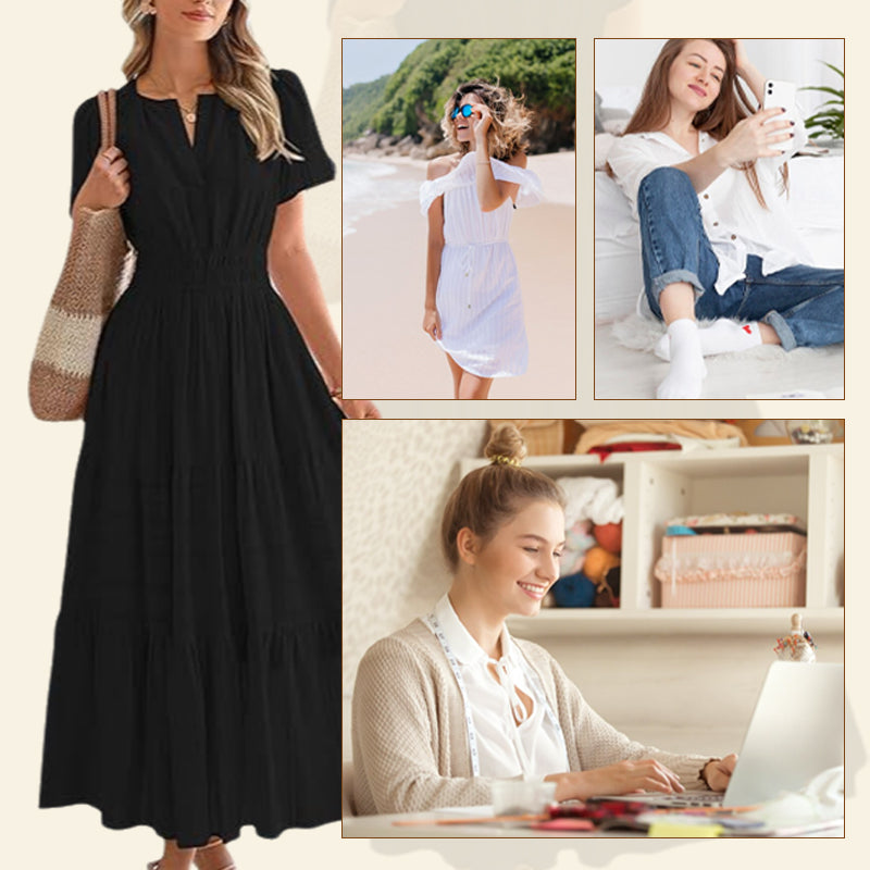 Smocked Maxi Dress – Great for Travel & Summer Strolls ☀️🧳