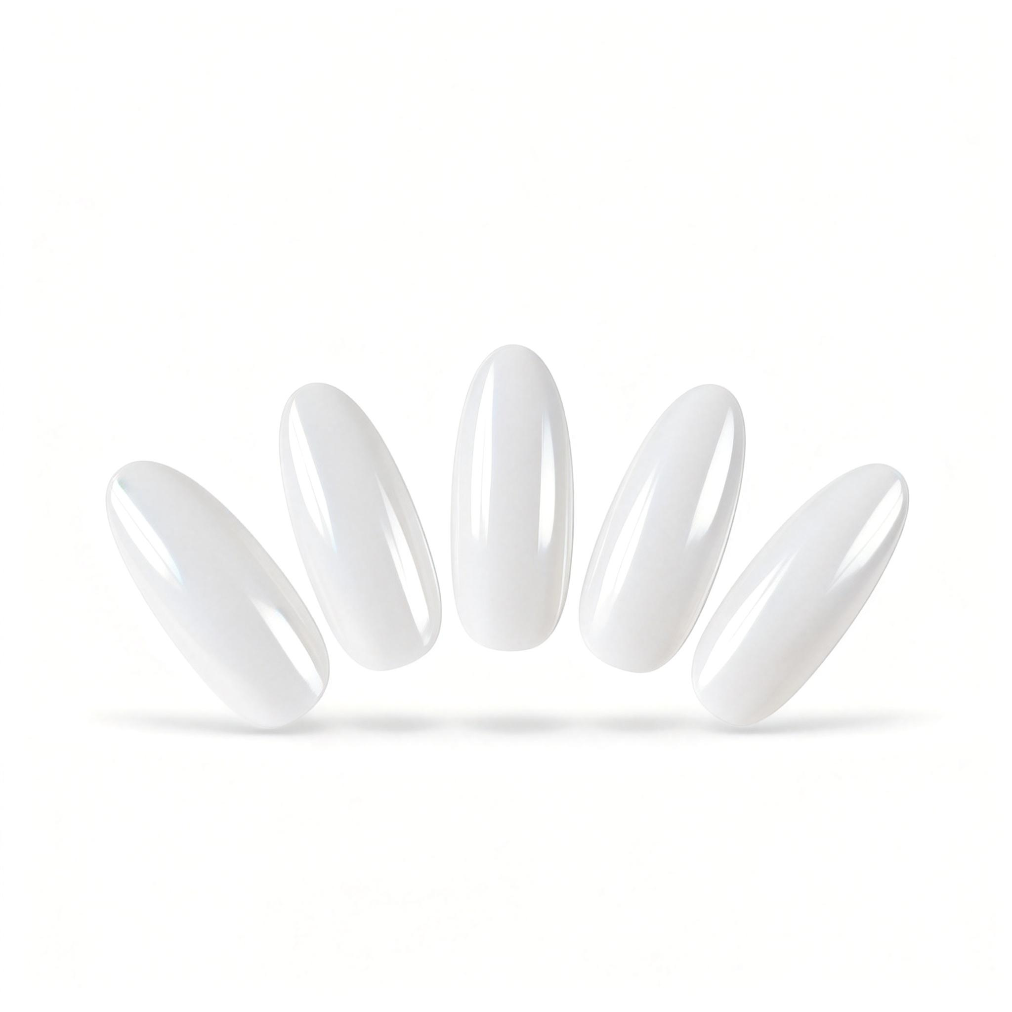 Clean White Almond Press-On Nails