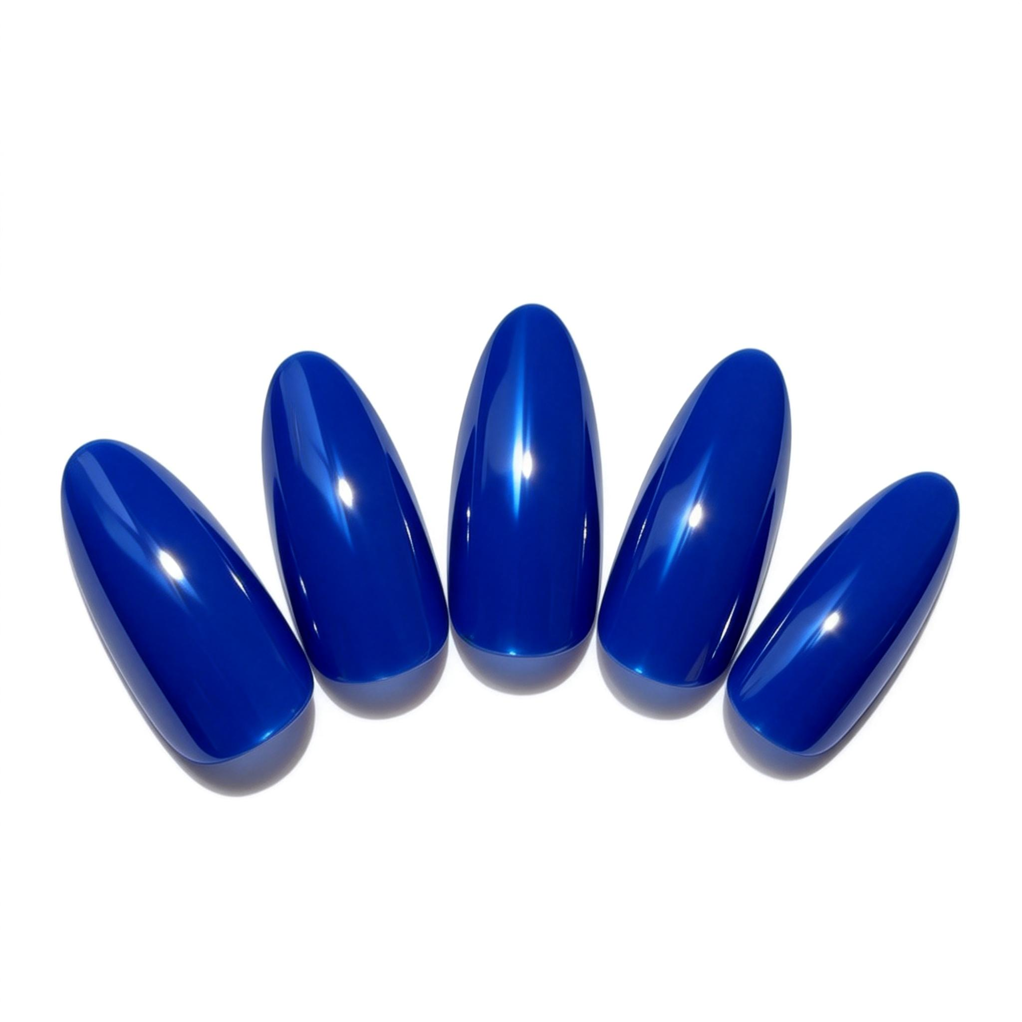 Classic Blue Almond Press-On Nails