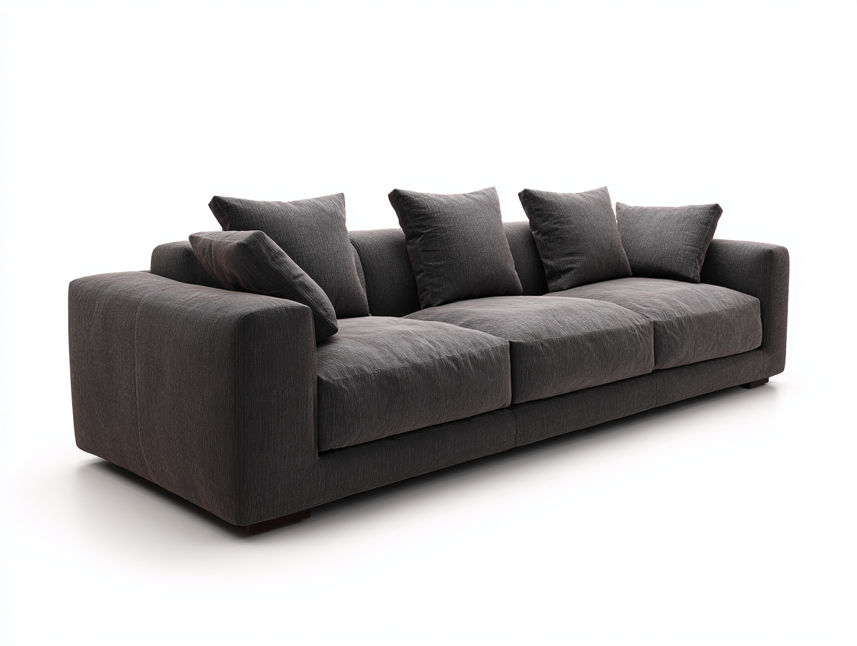 Standard Sofa fabric upholstery 96x40x32 inches - dark gray - modern comfort design-Sheltervo