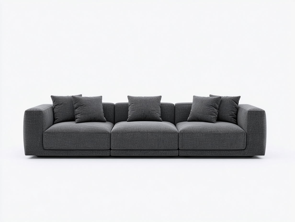 Standard Sofa fabric upholstery 96x40x30 inches - dark gray - modern modular design-Sheltervo