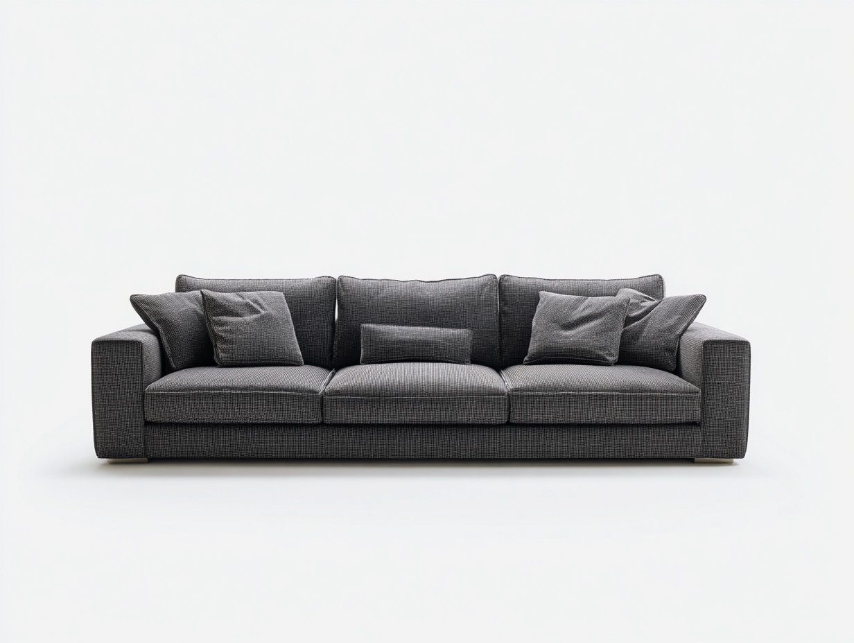 Standard Sofa upholstered fabric 90x38x37 inches - dark gray - modern comfort design-Sheltervo