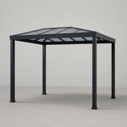 Gazebo in alluminio 300x300 cm con tetto in vetro temperato